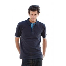 Front Row Mens Contrast Pique Polo Shirt