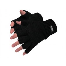 Portwest Workwear Fingerless Knit Glove In Black And Navy