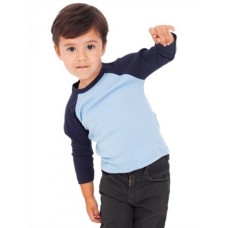 10 X American Apparel Kids Baby Rib 3/4 Printed Sleeve Raglan