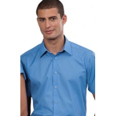Russell Collection Mens Cap Sleeve Easycare Fitted Poplin Shirt