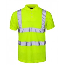 Supertouch Mens Hi Vis Polo Shirt In Yellow/blue Std Tape