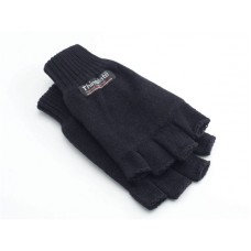 Yoko 3m Thinsulate Half Finger Gloves In Black
