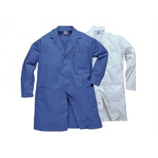 Portwest Workwear Men's Anti-static Coat In Hospital Blue And White