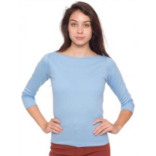 American Apparel Baby Rib 3/4 Sleeve Boat Neck Top