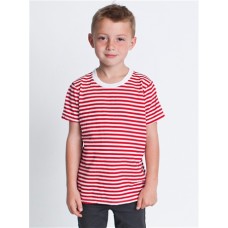 American Apparel Youth Poly-cotton Striped Short Sleeve Crew Neck