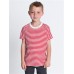 American Apparel Youth Poly-cotton Striped Short Sleeve Crew Neck