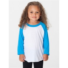 American Apparel Kids Poly-cotton 3/4 Sleeve Raglan