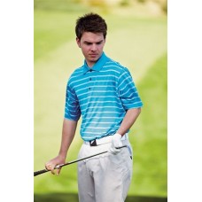 Adidas Mens Textured Stripe Golf Polo Shirt