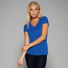 Bella Baby Rib Short Sleeve V-neck T-shirt