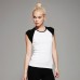 Bella Ladies Baby Rib Cap Sleeve Contrast Raglan T-shirt