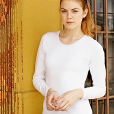 Fruit Of The Loom Lady-fit Crew Neck Long Sleeve Ladies T-shirt