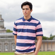 Front Row Striped Mens Pique Polo
