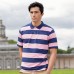 Front Row Striped Mens Pique Polo