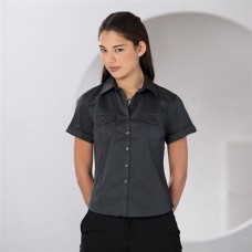 Russell Roll-sleeve Short Sleeve Womens Shirt