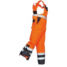 Portwest Workwear Mens Contrast Lined Bib And Brace In Orange/navy