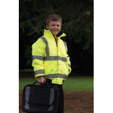 Yoko Children's Hi-vis Bomber Jacket In Hi-vis Yellow