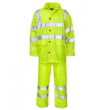 Supertouch Workwear Mens Nylon/pvc Hi Vis Rainwear Rainsuit