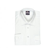 Portwest Workwear Pilot Shirt, Long Sleeves In White And Blue