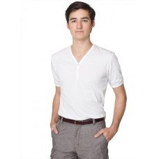 10 X American Apparel Fine Jersey Short Sleeve Printed Henley