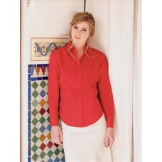 Fruit Of The Loom Lady-fit Long Sleeve Poplin Shirt