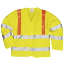 Portwest Work Wear Hi-vis Jacket With Reflexite Red Braces