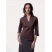 Russell Collection Women's 3/4 Sleeve Stretch Shirt Zip Top