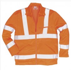 Portwest Work Wear Rail Industry Hi-vis Poly-cotton Jacket