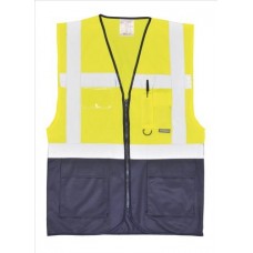 Portwest Original High Visability Executive Yellow / Navy Vest