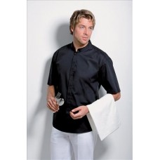 Kustom Kit Bargear Men's Mandarin Collar Short Sleeve Bar Shirt