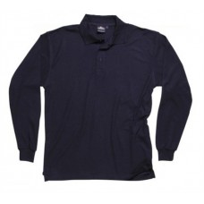Portwest Workwear Men's Long Sleeve Polo Shirt In Navy