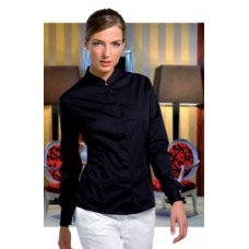 Kustom Kit Bar Gear Ladies' Bar Blouse Mandarin Collar Long Sleeve