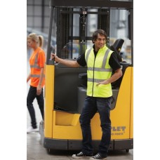 Yoko Hi-vis Reversible Fleece Vest In Hi Vis Orange And Hi-vis Yellow