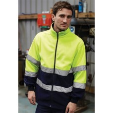 Yoko Hi-vis Two Tone Fleece Jacket In Hi Vis Yellow/navy