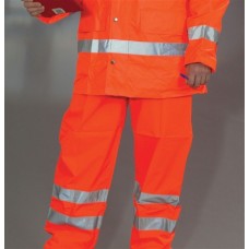 Yoko Hi-vis Waterproof Contractors Trousers In Hi-vis Orange