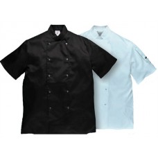 Portwest Workwear Cumbria Chefs Jacket In Black And White