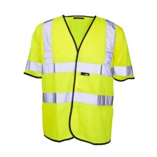 Supertouch Mens Hi Vis Short Sleeved Waistcoat In Hi Vis Yellow