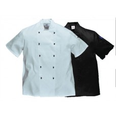 Portwest Workwear Kent Chefs Jacket In Black And White