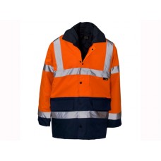 Super Touch Hi Vis 2 Tone Parka Jacket In Orange/blue