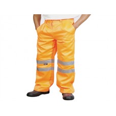 Super Touch Hi Vis Polycotton Trousers With Knee Band In Orange