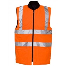 Super Touch Reversible Twill Lined Bodywarmer In Orange