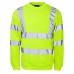Supertouch Mens Hi Vis Crew Neck Sweatshirt In Black