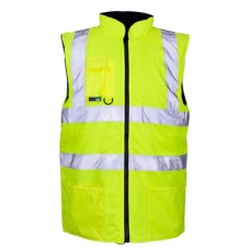 Supertouch Mens Reversible Fleece Lined Bodywarmer In Yellow