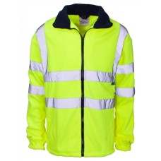 Supertouch Mens Hi Vis Micro Fleece Jacket In Yellow Std Tape