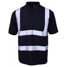 Supertouch Mens Hi Vis Polo Shirt In Navy