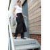 Dennys Chefswear Full Length Split Apron In Black