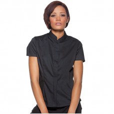 Kustom Kit Bargear Women's Mandarin Collar Short Sleeved Bar Shirt