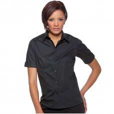 Kustom Kit Bargear Women's Mock Turtle Back Cuff Short Sleeve Shirt