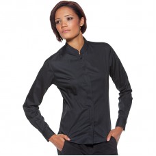 Kustom Kit Bargear Women's Mandarin Collar Long Sleeve Shirt