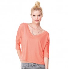 Bella Canvas Women's Flowy V-neck Crop T-shirt
