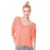 Bella Canvas Women's Flowy V-neck Crop T-shirt